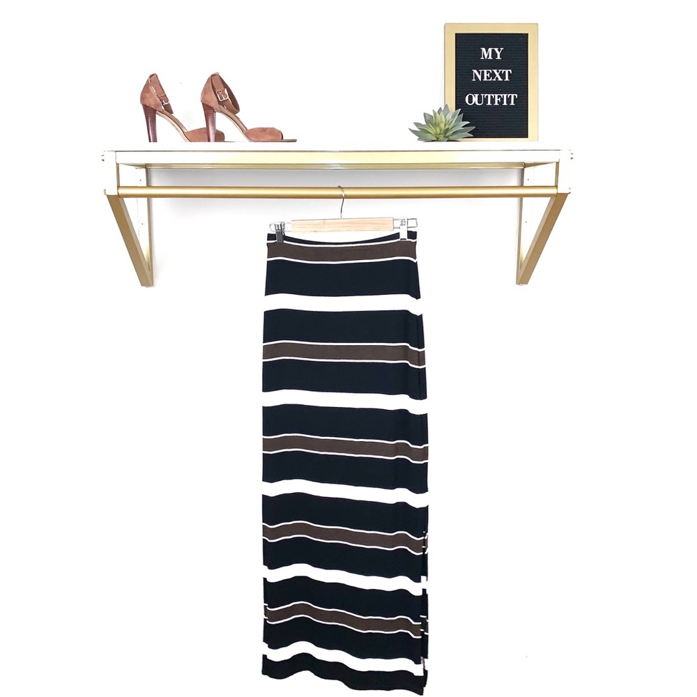 White House Black Market Striped Maxi Skirt